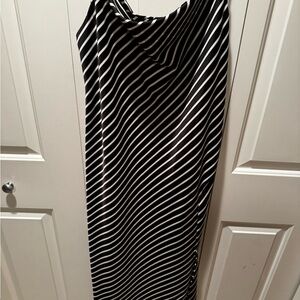 Bar III Black and White Diagonal Striped Maxi Skirt